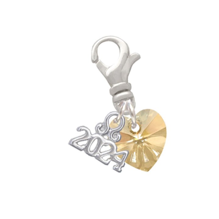 Delight Jewelry 10mm Crystal Heart Clip on Charm with Year 2024 Image 7