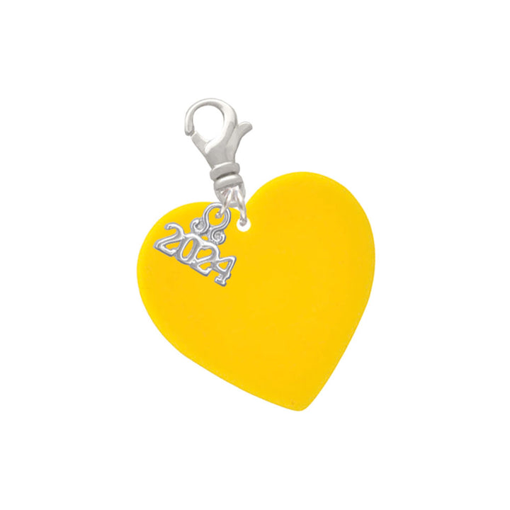 Delight Jewelry Acrylic 1" Heart Clip on Charm with Year 2024 Image 3