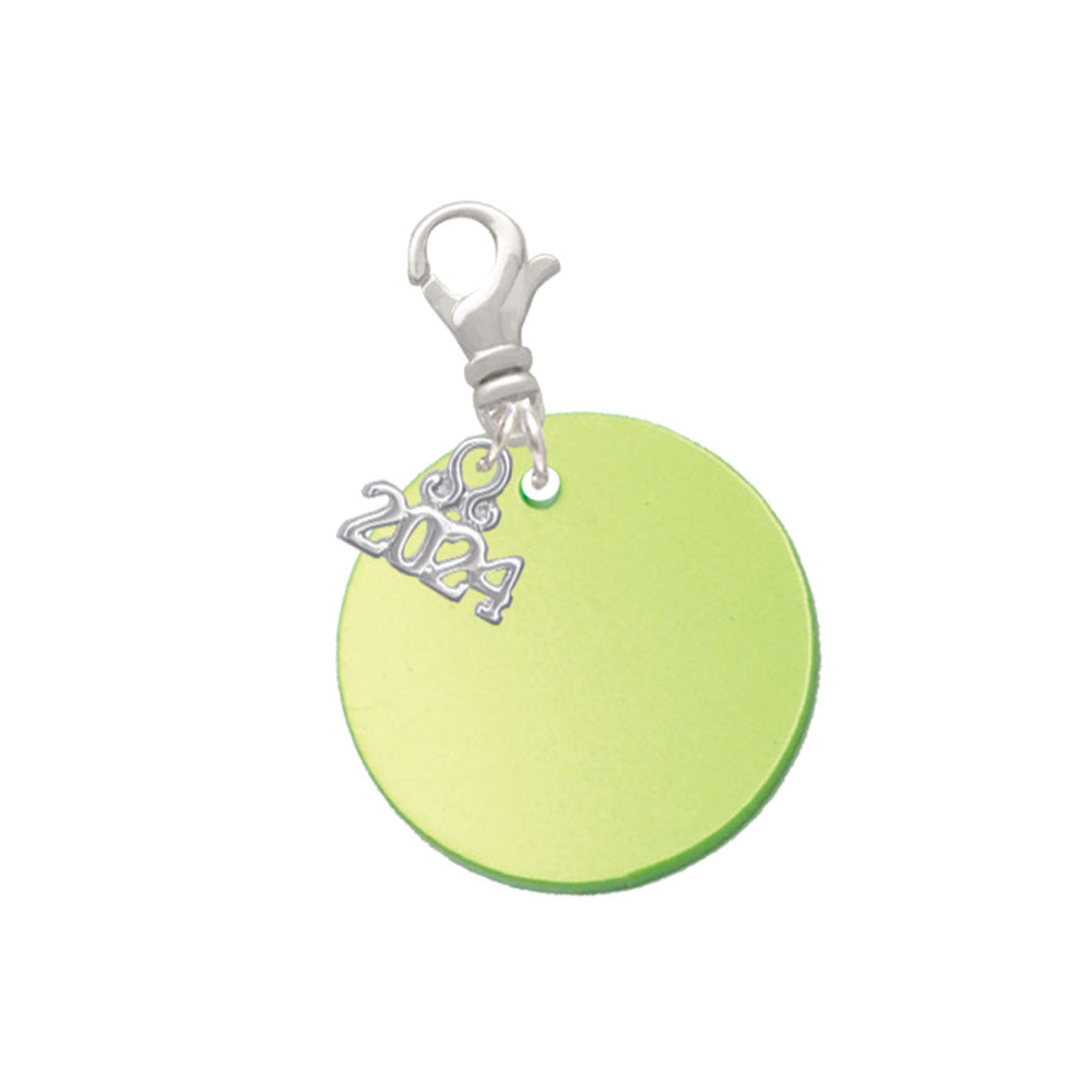 Delight Jewelry Acrylic 1" Disc Shimmer Clip on Charm with Year 2024 Image 6