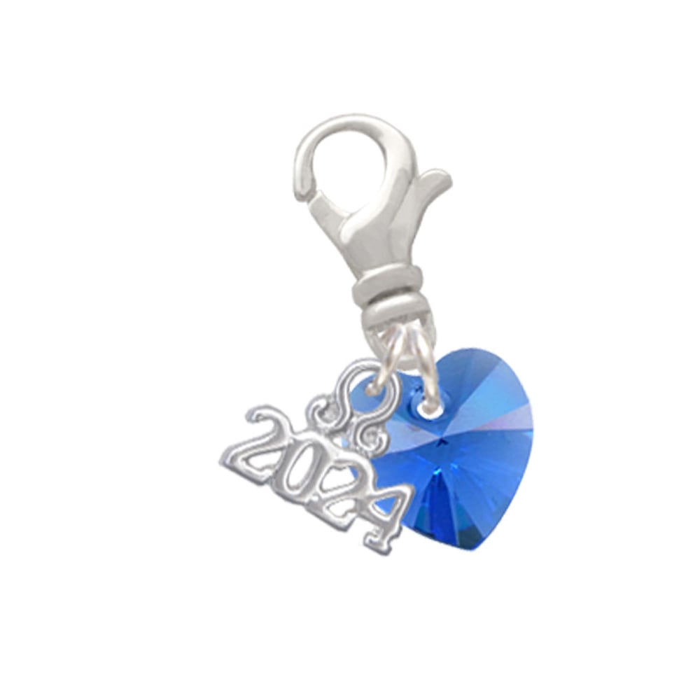 Delight Jewelry 10mm Crystal Heart Clip on Charm with Year 2024 Image 1