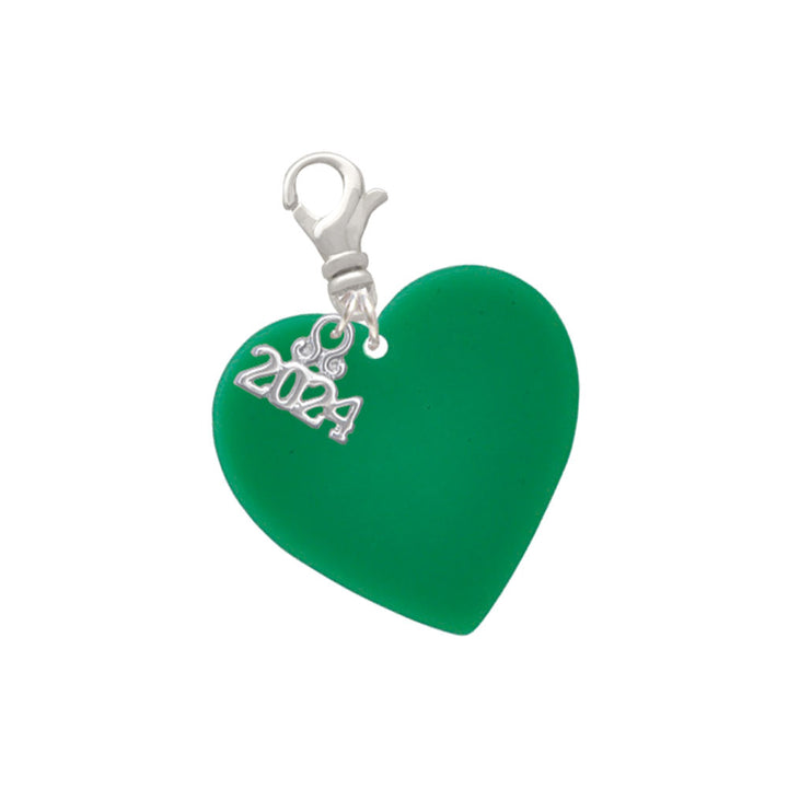 Delight Jewelry Acrylic 1" Heart Clip on Charm with Year 2024 Image 4