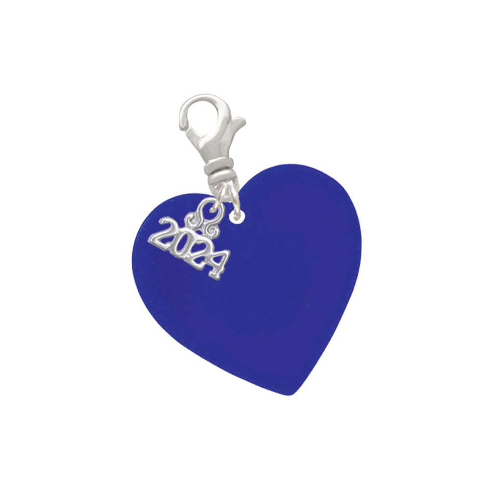 Delight Jewelry Acrylic 1" Heart Clip on Charm with Year 2024 Image 6