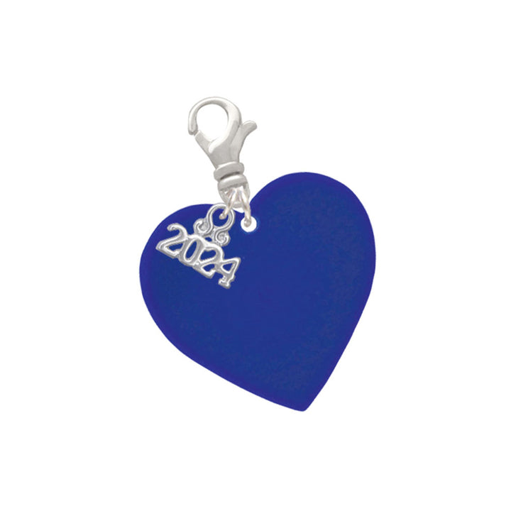 Delight Jewelry Acrylic 1" Heart Clip on Charm with Year 2024 Image 7