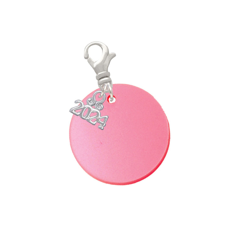 Delight Jewelry Acrylic 1" Disc Shimmer Clip on Charm with Year 2024 Image 9