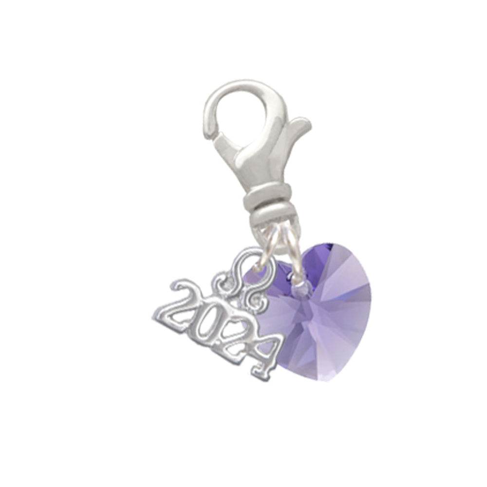 Delight Jewelry 10mm Crystal Heart Clip on Charm with Year 2024 Image 12