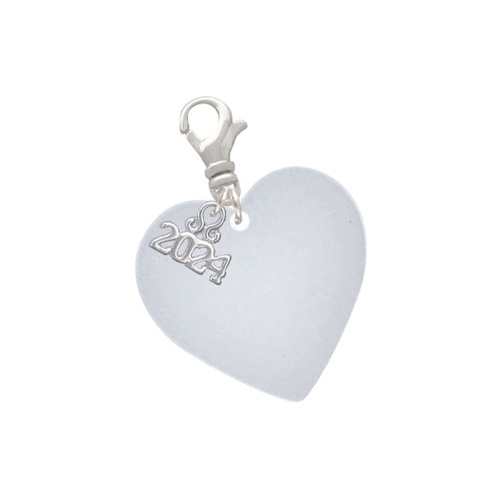 Delight Jewelry Acrylic 1" Heart Clip on Charm with Year 2024 Image 10