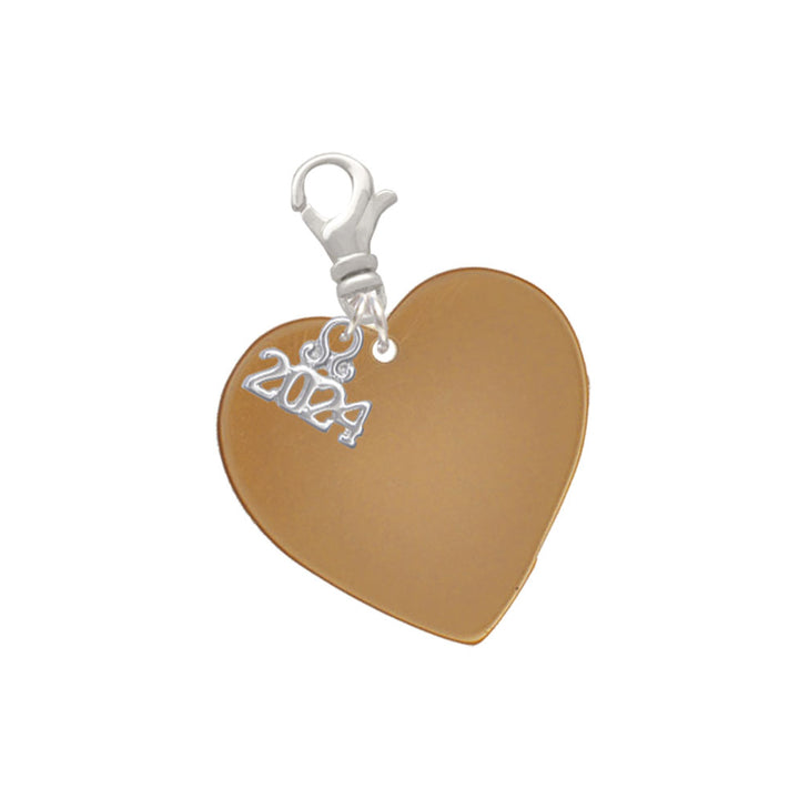 Delight Jewelry Acrylic 1" Heart Clip on Charm with Year 2024 Image 11