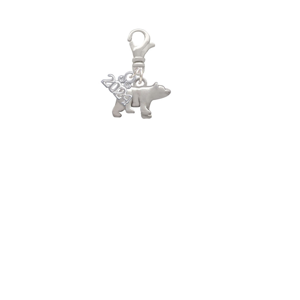 Delight Jewelry 3-D Bear Clip on Charm with Year 2024 Image 2