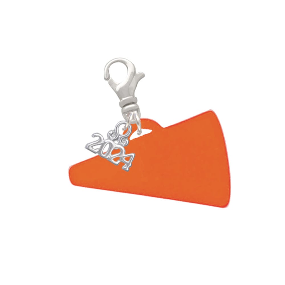 Delight Jewelry Acrylic 1.25" Megaphone Clip on Charm with Year 2024 Image 1