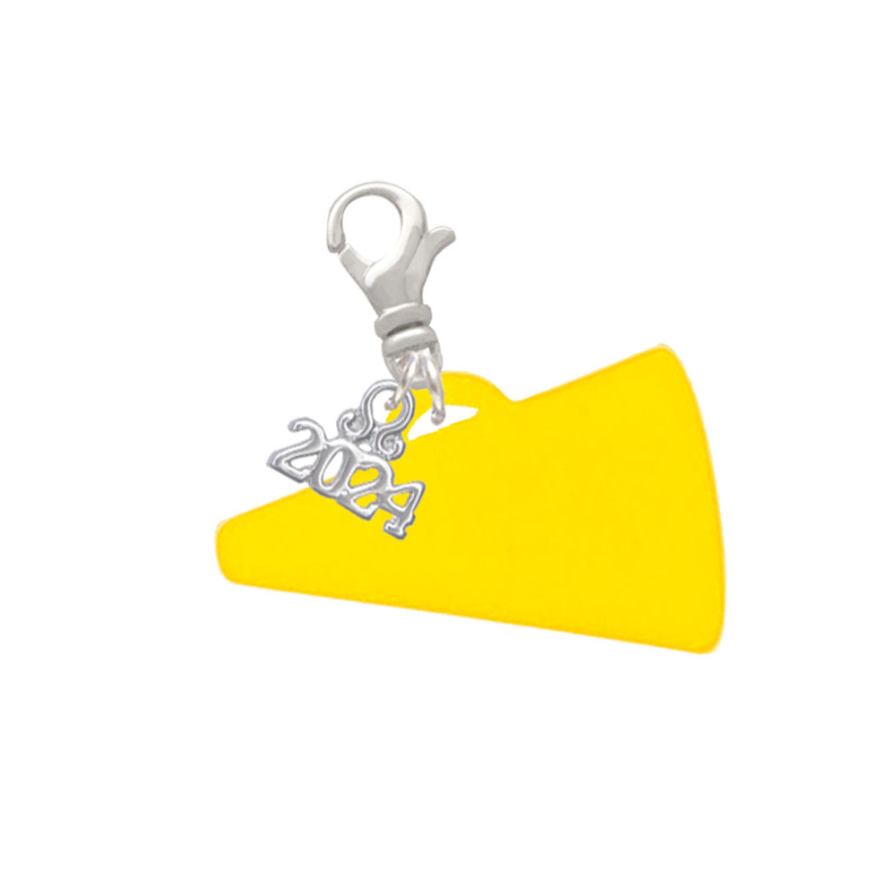 Delight Jewelry Acrylic 1.25" Megaphone Clip on Charm with Year 2024 Image 4