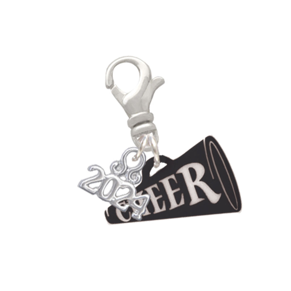 Delight Jewelry Acrylic 3/4" Cheer Megaphone Clip on Charm with Year 2024 Image 8