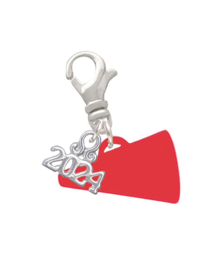 Delight Jewelry Acrylic 3/4" Megaphone Clip on Charm with Year 2024 Image 1