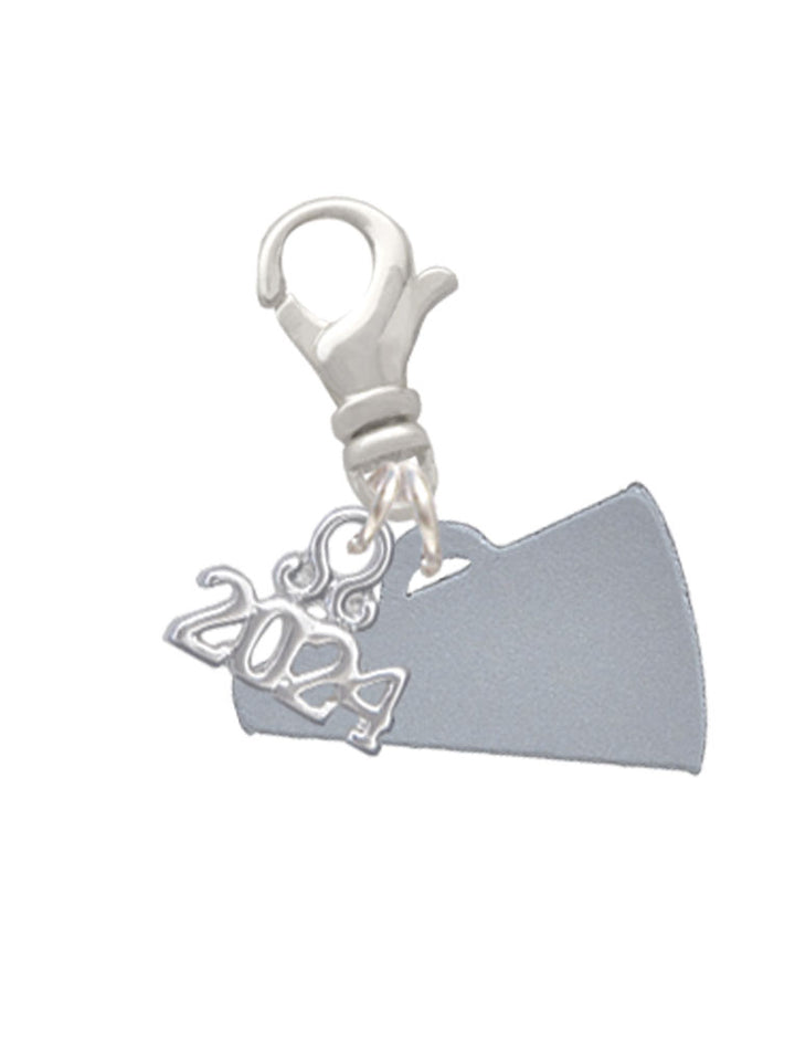 Delight Jewelry Acrylic 3/4" Megaphone Clip on Charm with Year 2024 Image 2