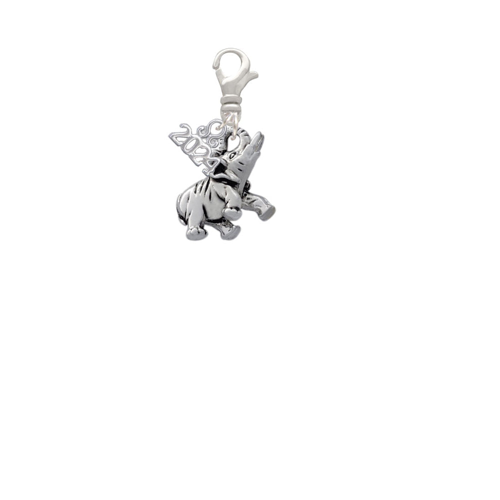Delight Jewelry 3-D Elephant Clip on Charm with Year 2024 Image 2