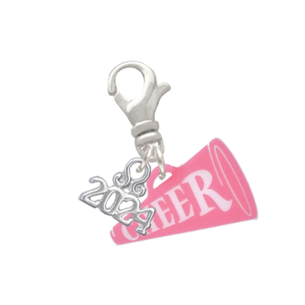 Delight Jewelry Acrylic 3/4" Cheer Megaphone Clip on Charm with Year 2024 Image 9