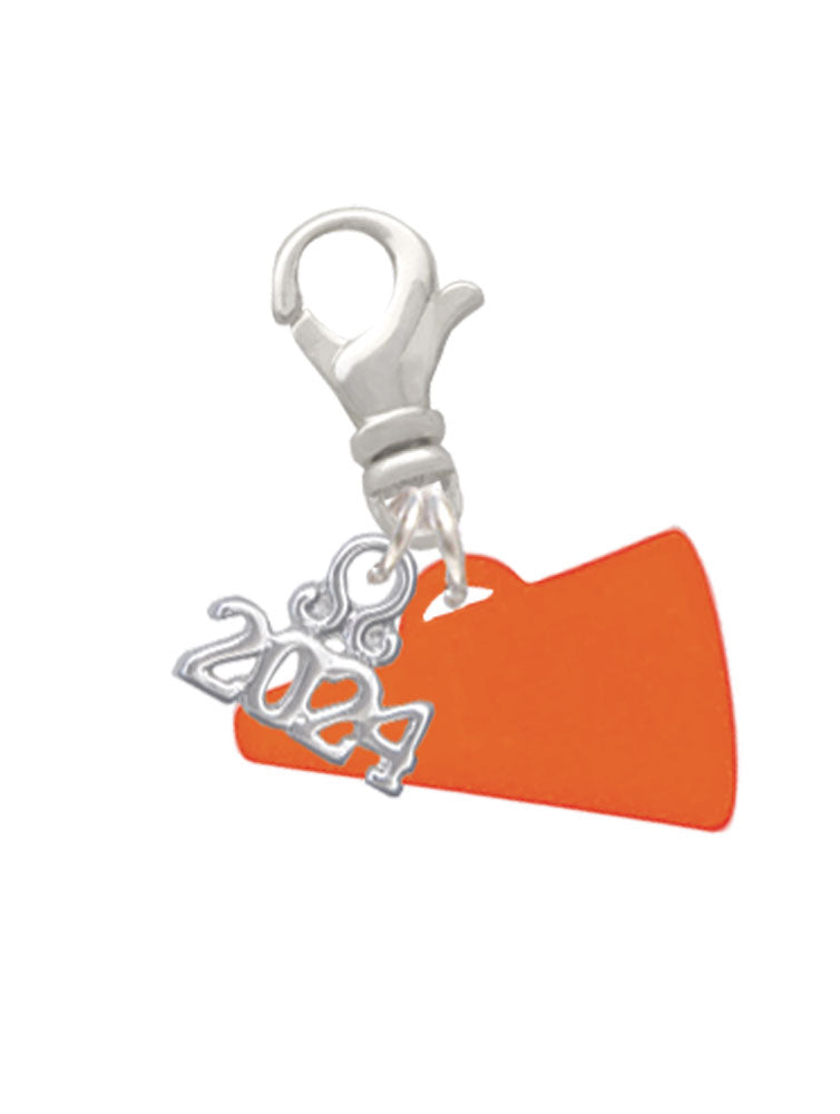 Delight Jewelry Acrylic 3/4" Megaphone Clip on Charm with Year 2024 Image 3