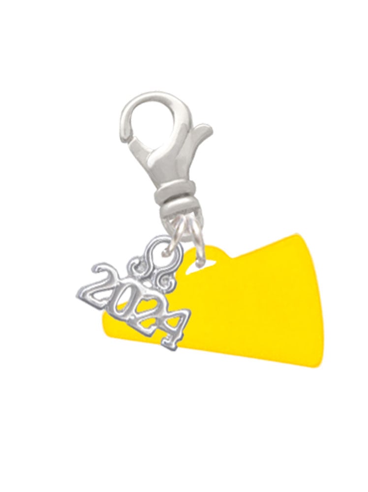 Delight Jewelry Acrylic 3/4" Megaphone Clip on Charm with Year 2024 Image 1