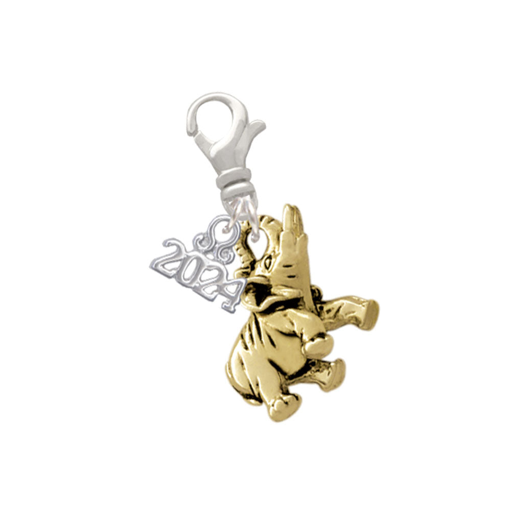 Delight Jewelry 3-D Elephant Clip on Charm with Year 2024 Image 4