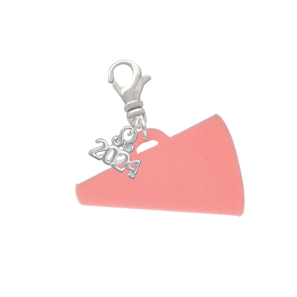 Delight Jewelry Acrylic 1.25" Megaphone Clip on Charm with Year 2024 Image 1