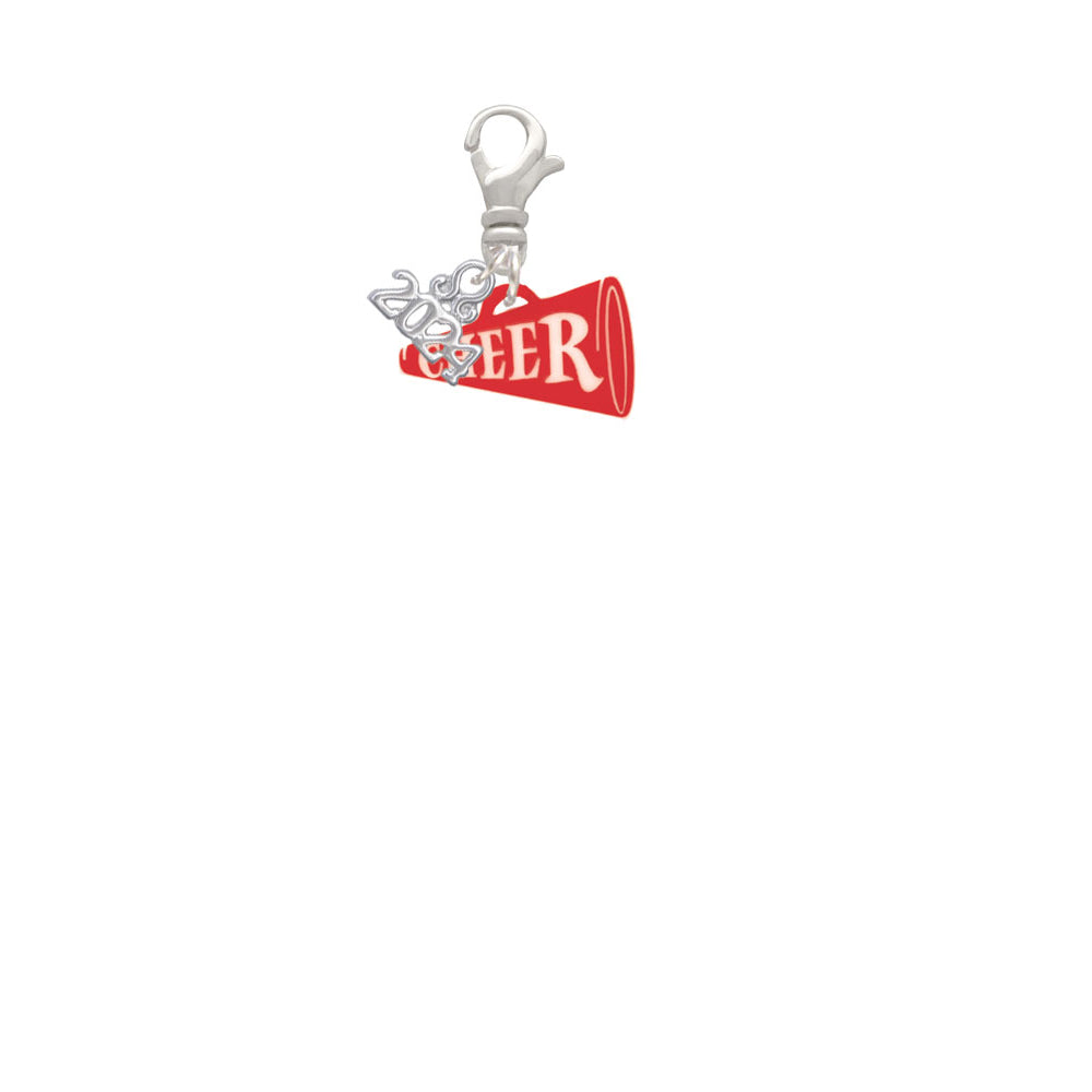 Delight Jewelry Acrylic 3/4" Cheer Megaphone Clip on Charm with Year 2024 Image 12