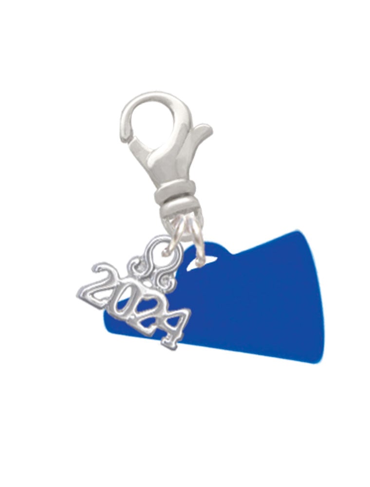 Delight Jewelry Acrylic 3/4" Megaphone Clip on Charm with Year 2024 Image 1