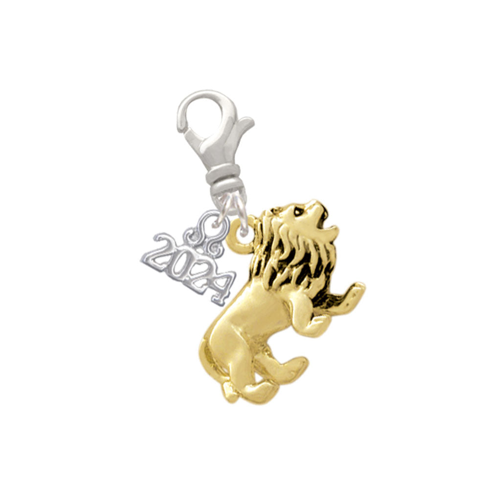 Delight Jewelry 3-D Lion Clip on Charm with Year 2024 Image 4
