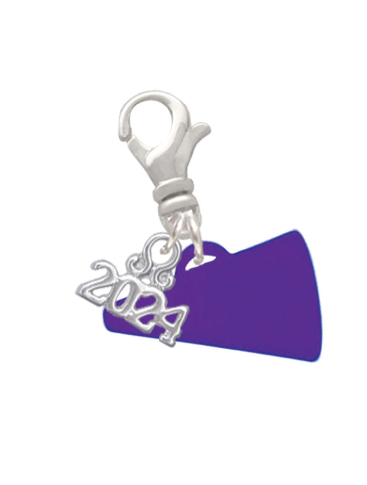 Delight Jewelry Acrylic 3/4" Megaphone Clip on Charm with Year 2024 Image 9