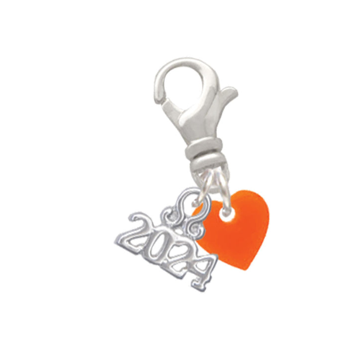 Delight Jewelry Acrylic 5/16" Heart Clip on Charm with Year 2024 Image 2