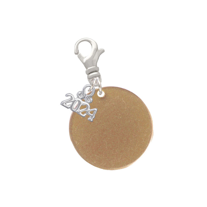 Delight Jewelry Acrylic 7/8" Disc Clip on Charm with Year 2024 Image 4
