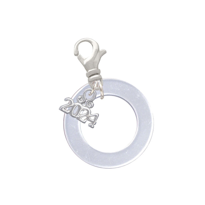 Delight Jewelry Acrylic 7/8" Ring Clip on Charm with Year 2024 Image 4