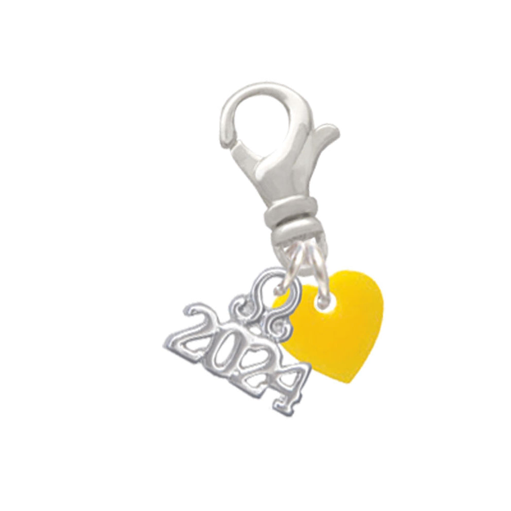 Delight Jewelry Acrylic 5/16" Heart Clip on Charm with Year 2024 Image 3