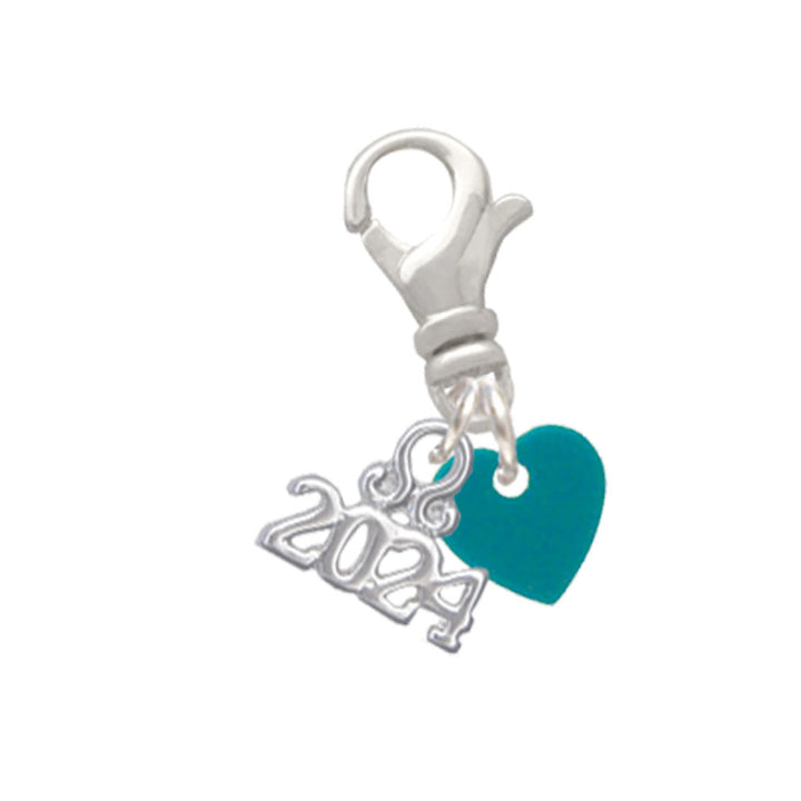 Delight Jewelry Acrylic 5/16" Heart Clip on Charm with Year 2024 Image 4
