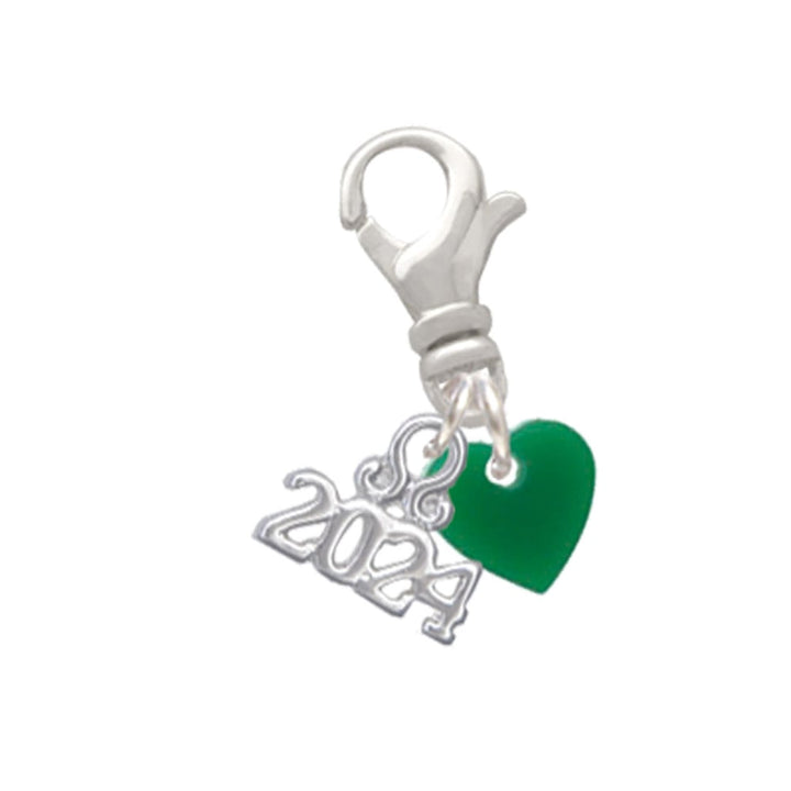 Delight Jewelry Acrylic 5/16" Heart Clip on Charm with Year 2024 Image 1