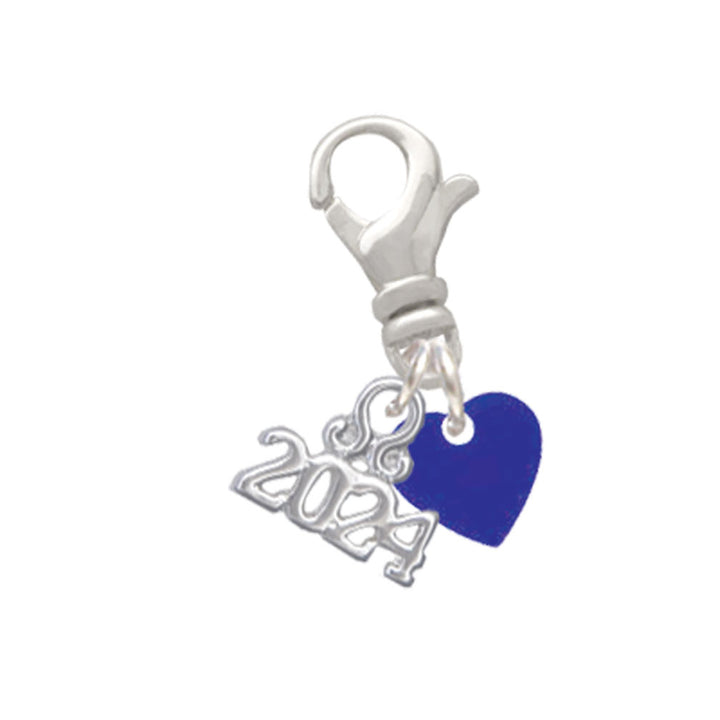 Delight Jewelry Acrylic 5/16" Heart Clip on Charm with Year 2024 Image 6