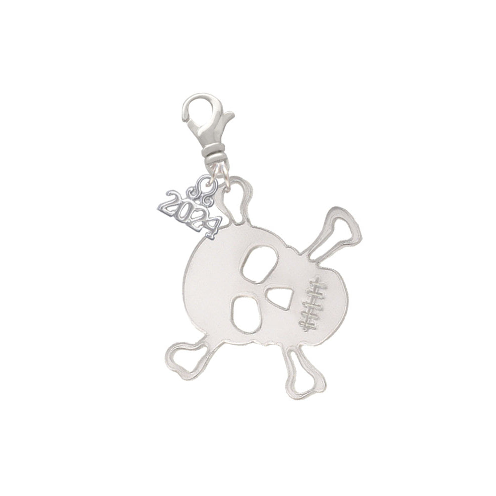Delight Jewelry Acrylic Large Skull Clip on Charm with Year 2024 Image 4