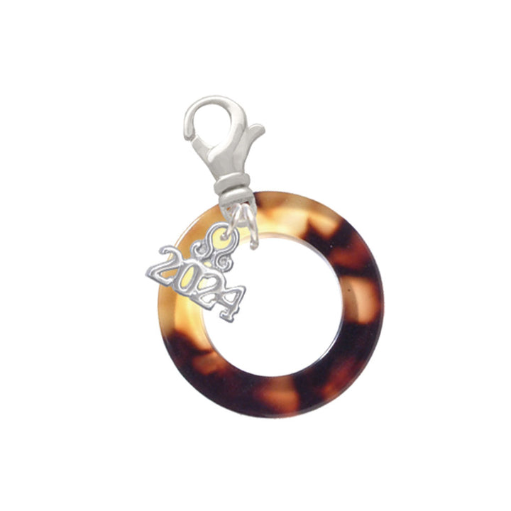 Delight Jewelry Acrylic 7/8" Ring Clip on Charm with Year 2024 Image 6