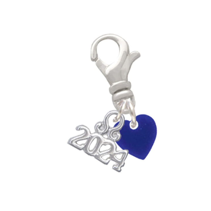 Delight Jewelry Acrylic 5/16" Heart Clip on Charm with Year 2024 Image 1