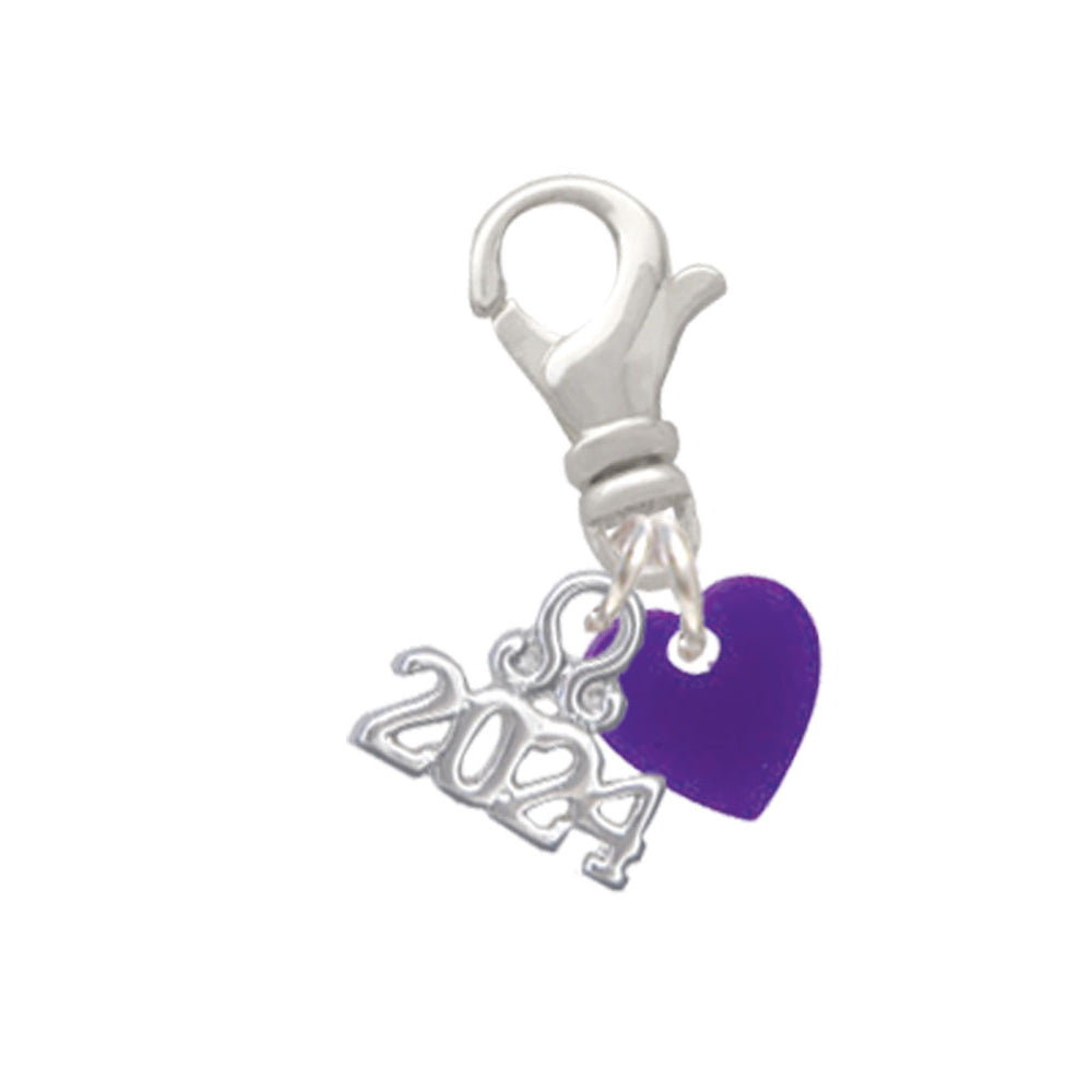 Delight Jewelry Acrylic 5/16" Heart Clip on Charm with Year 2024 Image 8