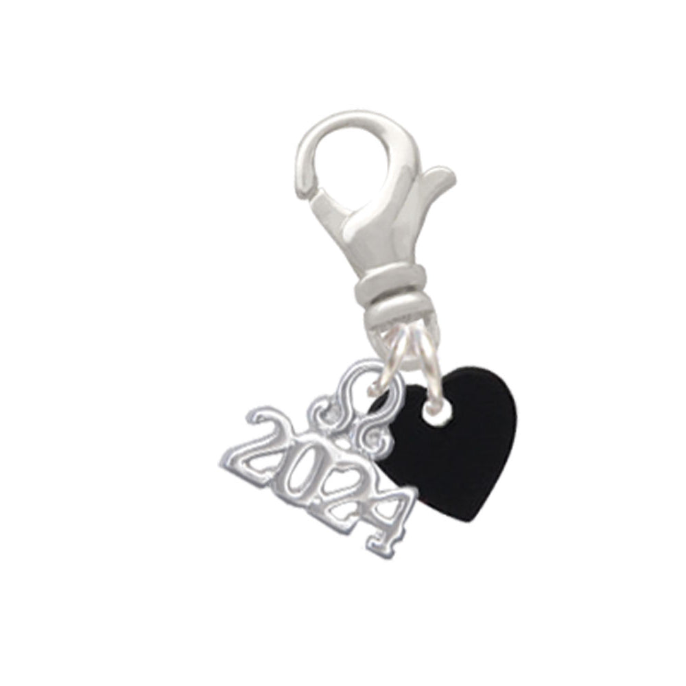 Delight Jewelry Acrylic 5/16" Heart Clip on Charm with Year 2024 Image 9