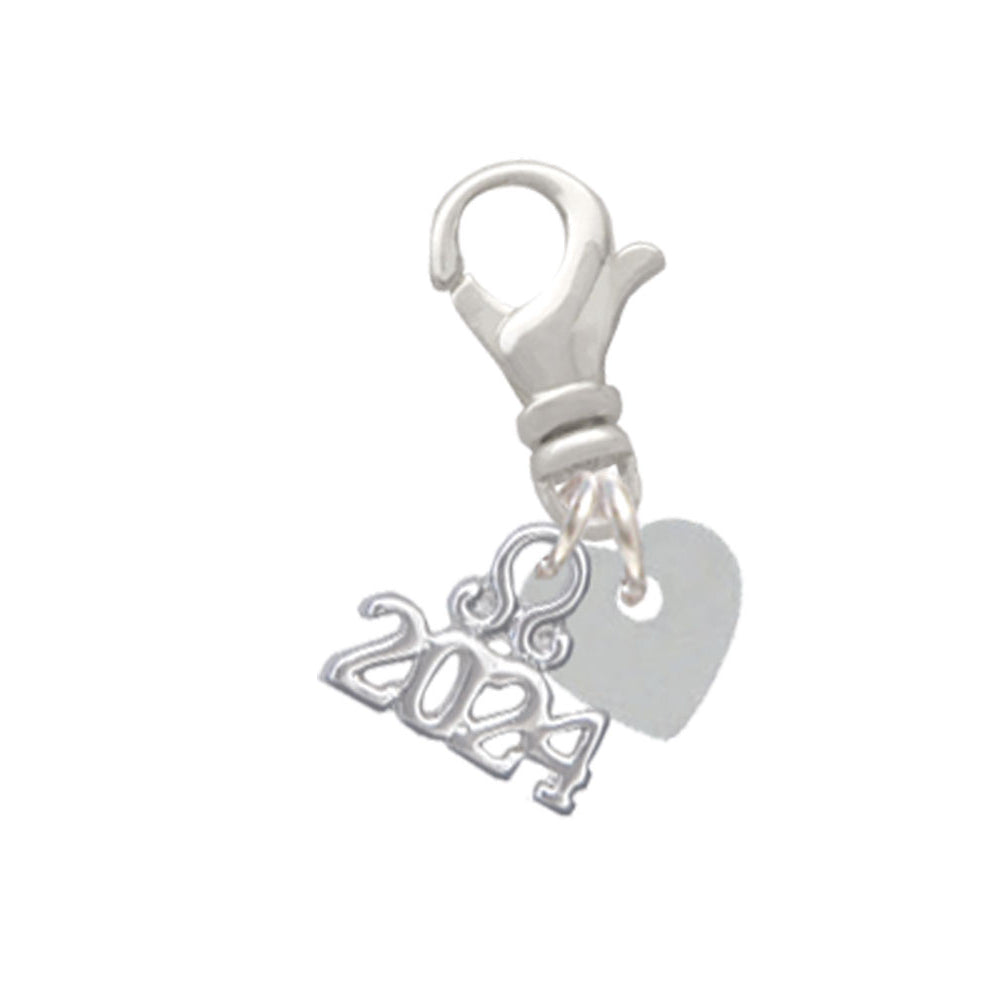 Delight Jewelry Acrylic 5/16" Heart Clip on Charm with Year 2024 Image 10