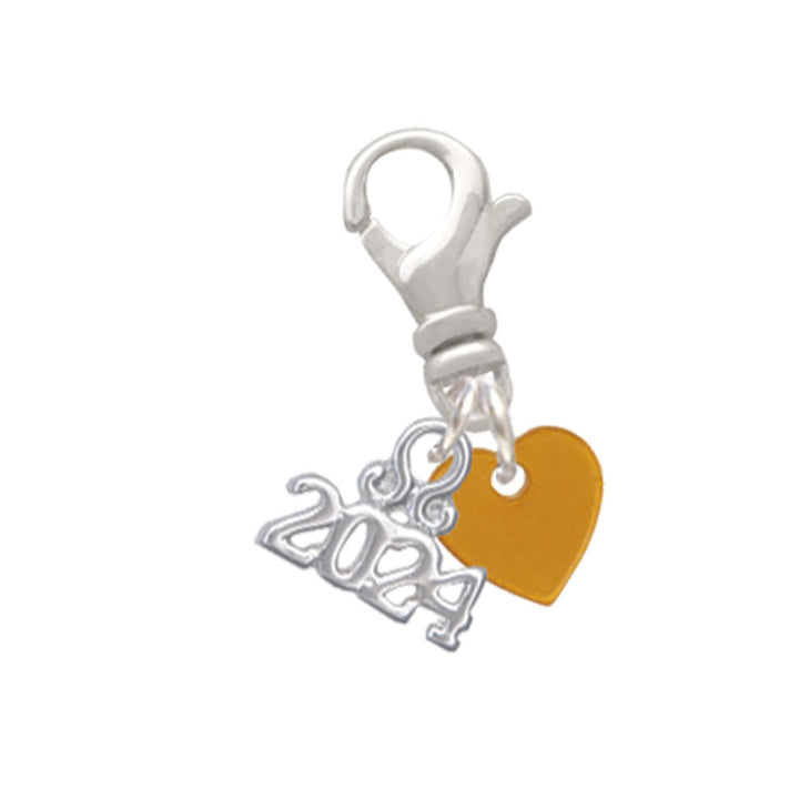 Delight Jewelry Acrylic 5/16" Heart Clip on Charm with Year 2024 Image 11