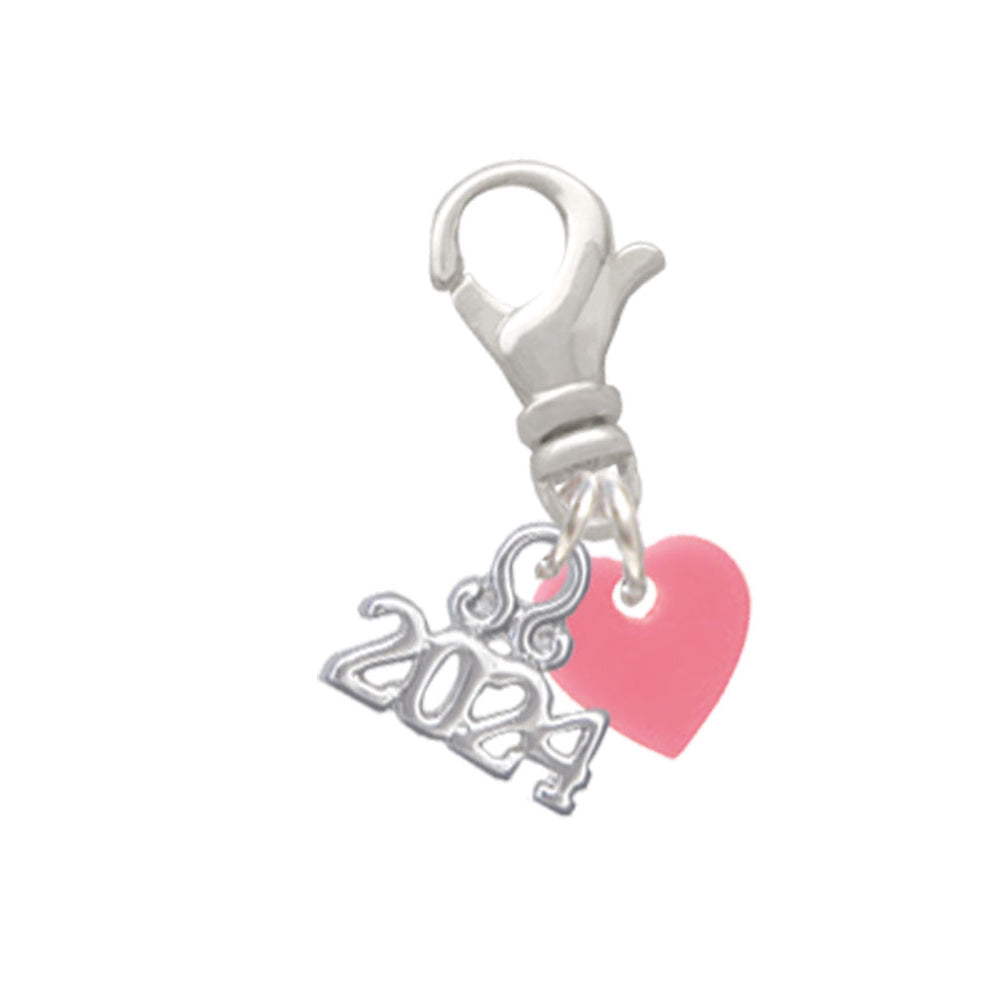 Delight Jewelry Acrylic 5/16" Heart Clip on Charm with Year 2024 Image 12