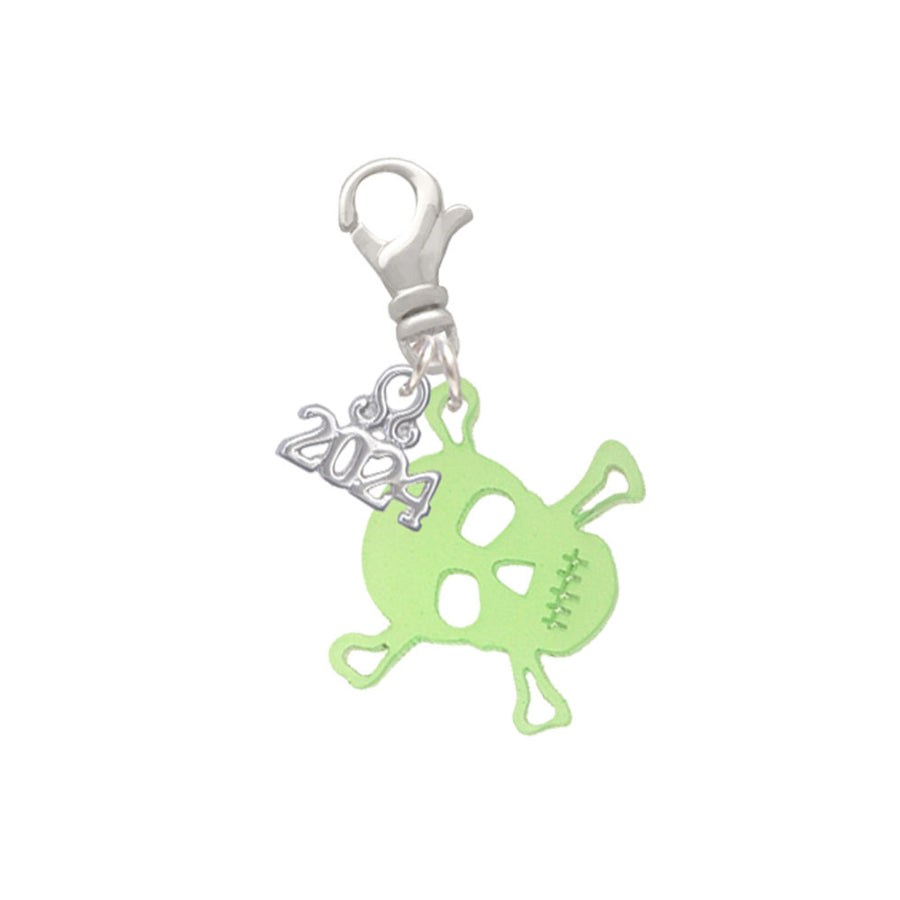 Delight Jewelry Acrylic Small Skull Clip on Charm with Year 2024 Image 1