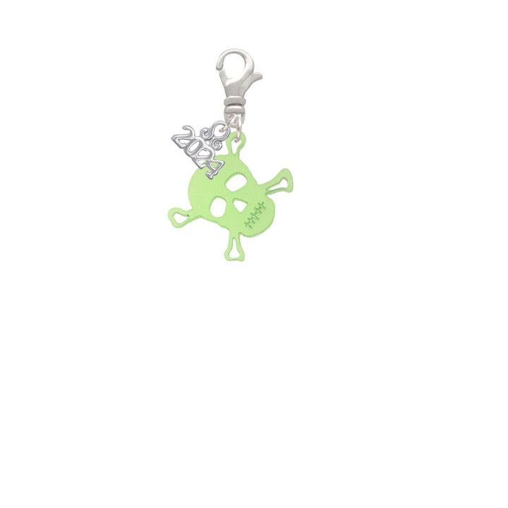 Delight Jewelry Acrylic Small Skull Clip on Charm with Year 2024 Image 2