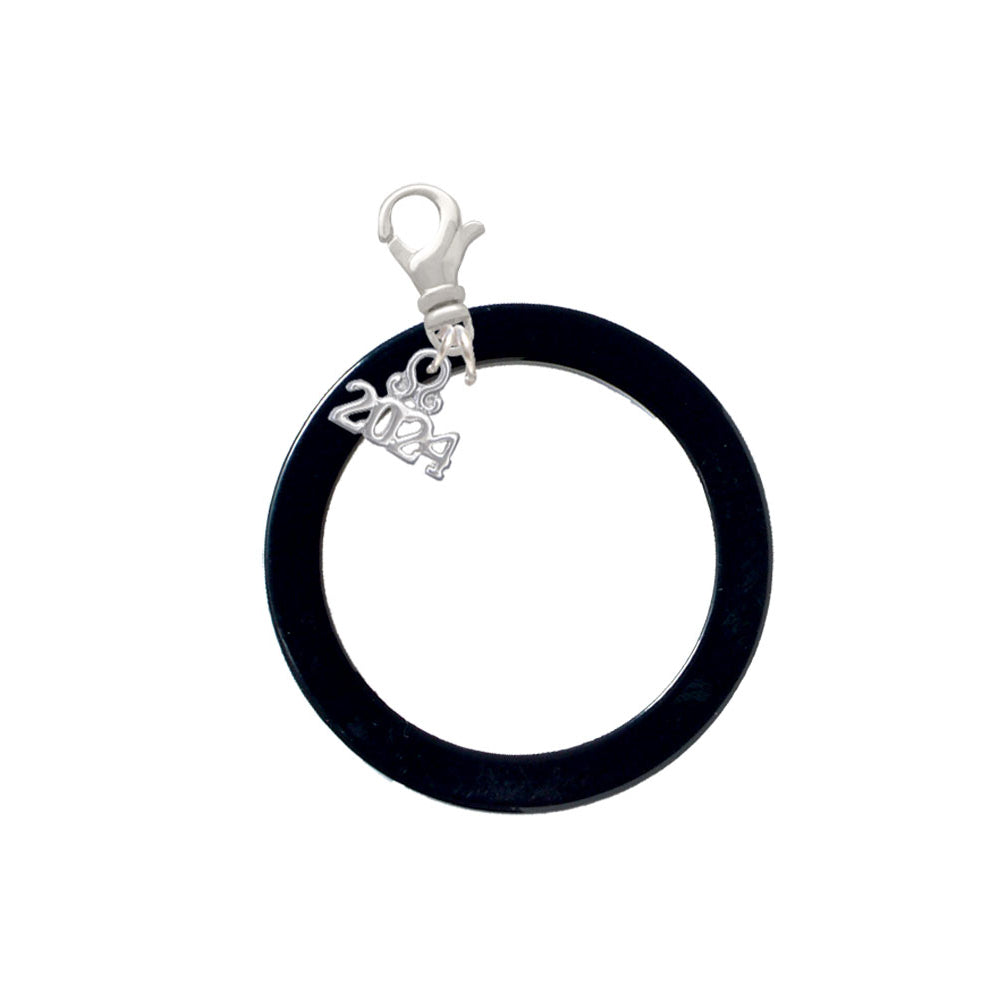 Delight Jewelry Acrylic 1 1/2" Ring Clip on Charm with Year 2024 Image 4