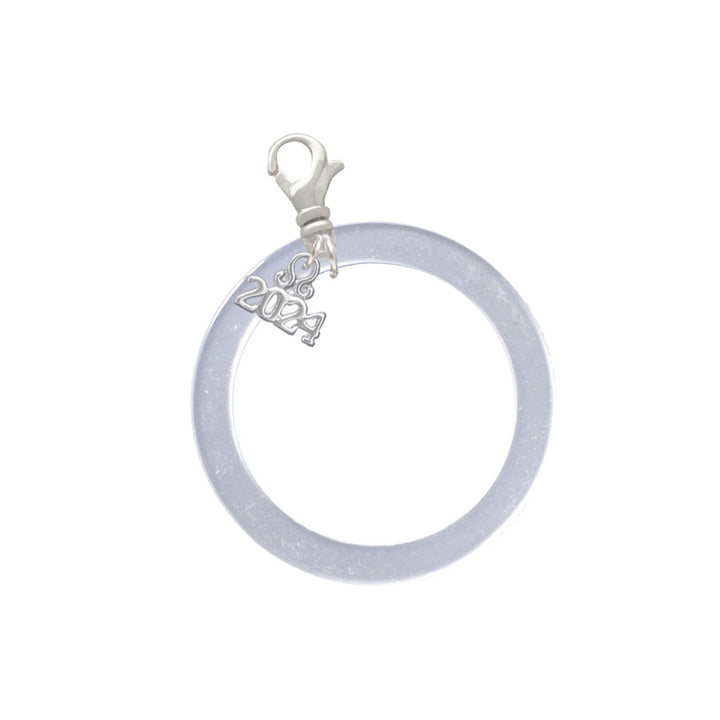 Delight Jewelry Acrylic 1 1/2" Ring Clip on Charm with Year 2024 Image 6