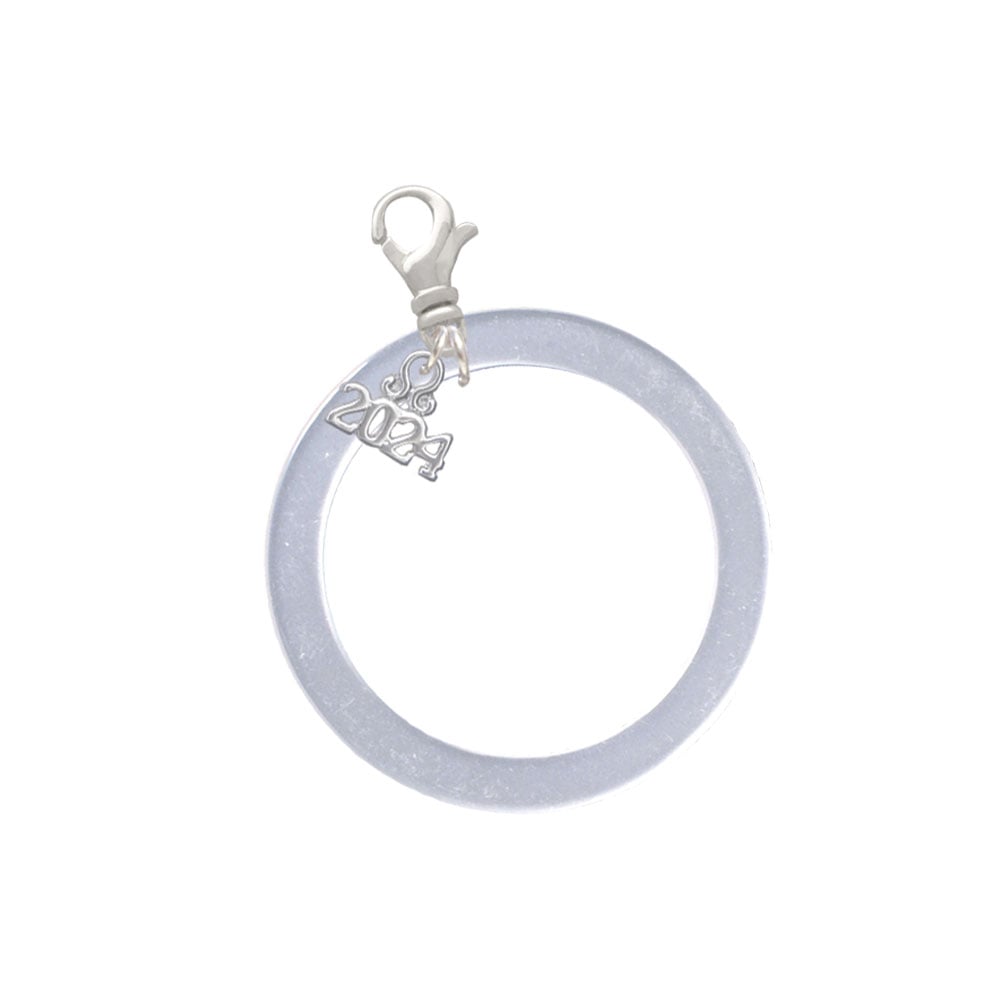 Delight Jewelry Acrylic 1 1/2" Ring Clip on Charm with Year 2024 Image 1