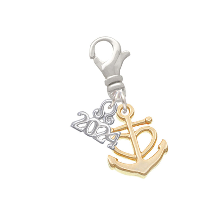 Delight Jewelry Anchor with Heart Clip on Charm with Year 2024 Image 4