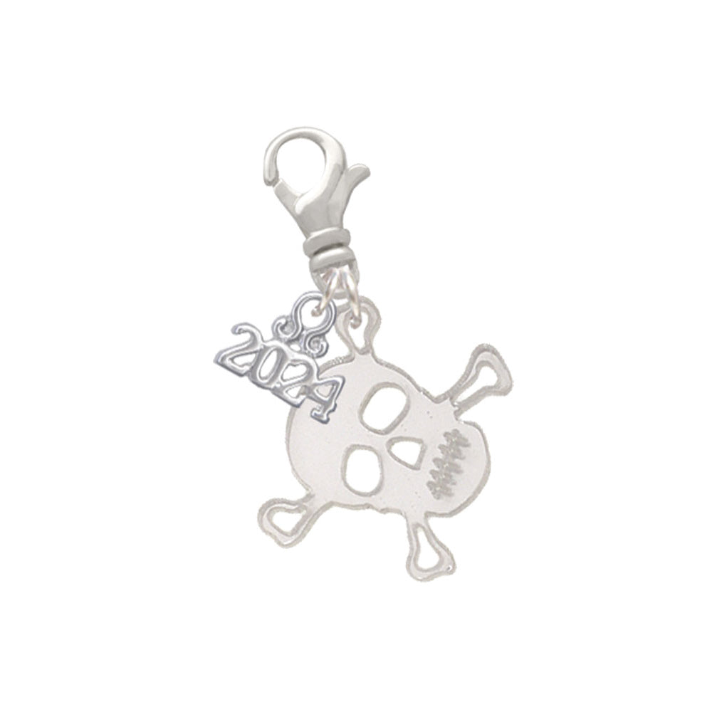 Delight Jewelry Acrylic Small Skull Clip on Charm with Year 2024 Image 4