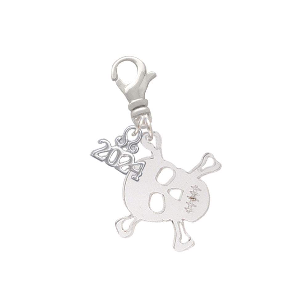 Delight Jewelry Acrylic Small Skull Clip on Charm with Year 2024 Image 6